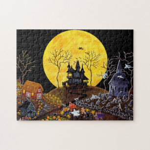 Halloween jigzaag puzzle, hoofdstad legpuzzel