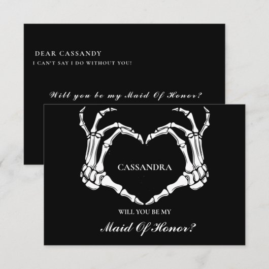 Halloween, jij wordt mijn bruidsmeisje Kaart (Voorkant / Achterkant)