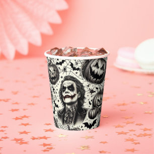 Halloween Joker en Pumpkin Black, White Paper Cup Papieren Bekers