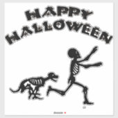 Halloween Jongen en Hond Sticker (Vel)