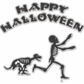 Halloween Jongen en Hond Sticker (Voorkant)