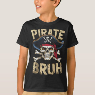 Halloween Jongens Bruh Piraat Schedel Kruisbeender T-shirt