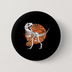 Halloween Jongens Dinosaurus Skelet T Rex Enge Pom Ronde Button 5,7 Cm