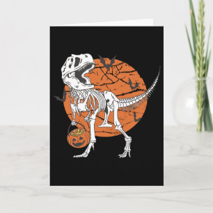 Halloween Jongens Dinosaurus Skelet T Rex Griezele Kaart