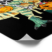 Halloween jongens kinder Skelet Riding Dinosaur gh Poster (Hoek)