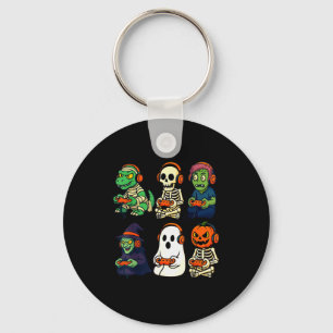 Halloween Jongens Kinderen Gamer Dinosaurus Skelet Sleutelhanger
