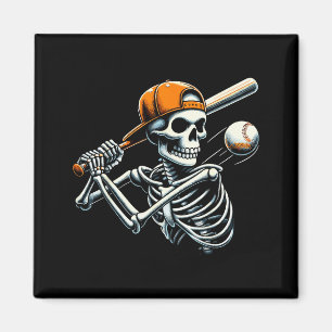 Halloween Jongens Slaghout Skelet Honkbal  Magneet