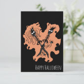 Halloween Jubileum Couples Skelet Blades Kaart (Staand voorkant)