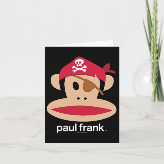 Halloween Julius Pirate Monkey Logo Kaart (Voorkant)