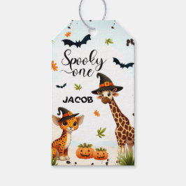 Halloween Jungle Safari Dieren Jongen 1e Verjaarda Cadeaulabel