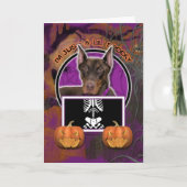 Halloween - Just a Lil Spooky - Doberman - Rocky Kaart (Voorkant)