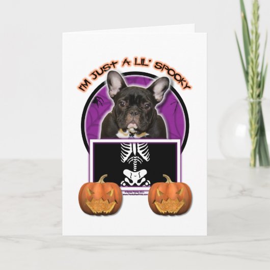 Halloween - Just a Lil Spooky - Frenchie - Blauwgr Kaart (Voorkant)