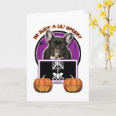 Halloween - Just a Lil Spooky - Frenchie - Blauwgr Kaart (Gele Bloem)