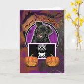 Halloween - Just a Lil Spooky - Pug - Ruffy Kaart (Gele Bloem)