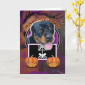 Halloween - Just a Lil Spooky - Rottweiler Kaart (Gele Bloem)