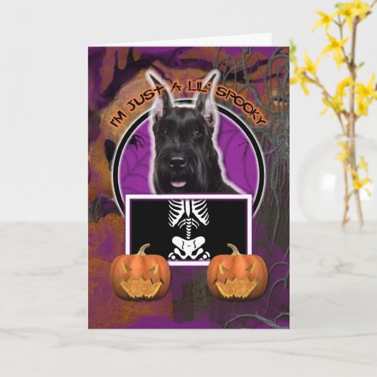 Halloween - Just a Lil Spooky - Schnauzer Kaart (Gele Bloem)
