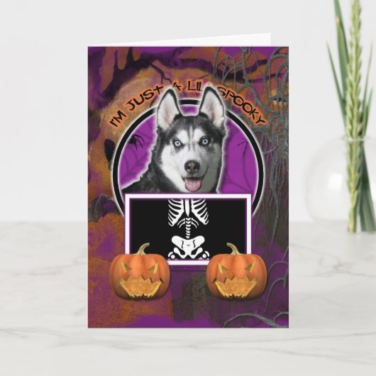 Halloween - Just a Lil Spooky - Siberische Husky Kaart (Voorkant)