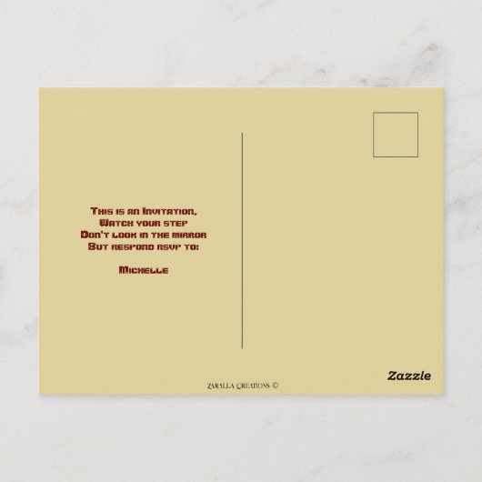 Halloween  kaars en kostuum briefkaart (Achterkant)