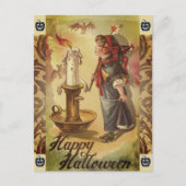 Halloween  kaars en kostuum briefkaart (Voorkant)