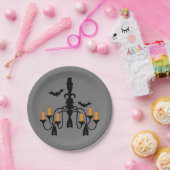 Halloween-kaarsen en bats-kroonluchter papieren bordje (Feest)