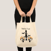 Halloween-kaarsen en bats-kroonluis tote bag (Voorkant (product))