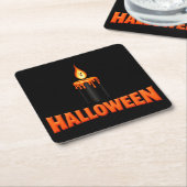 Halloween Kaarsenvlam Kartonnen Onderzetters (Schuin)