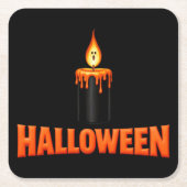 Halloween Kaarsenvlam Kartonnen Onderzetters (Voorkant)