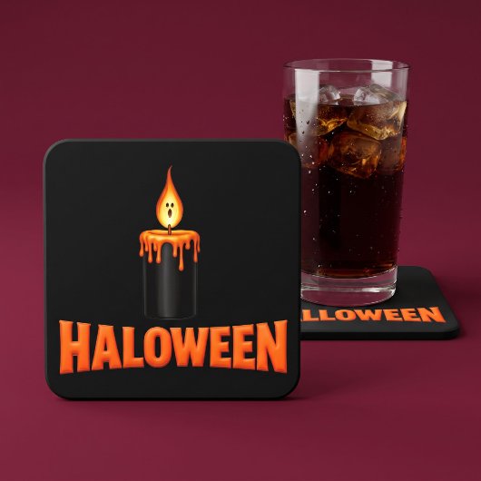 Halloween Kaarsenvlam Kartonnen Onderzetters