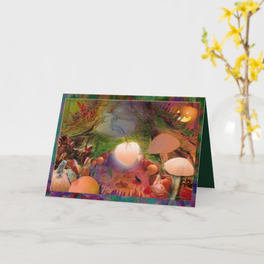 Halloween Kaart (Gele Bloem)