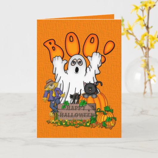 Halloween Kaart (Gele Bloem)
