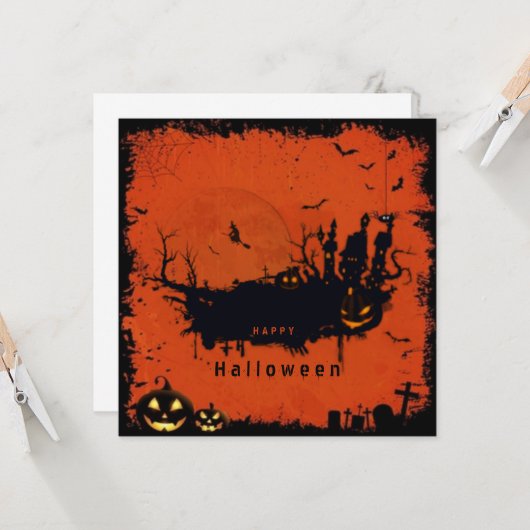 Halloween Kaart (Voorkant / Achterkant in situ)