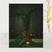 Halloween Kaart (Gele Bloem)