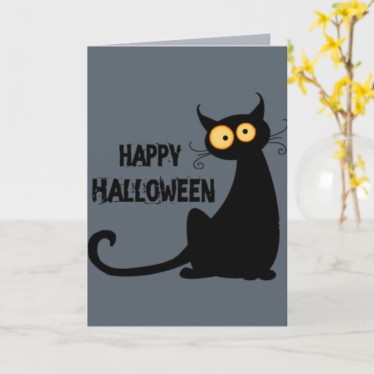 Halloween Kaart (Gele Bloem)