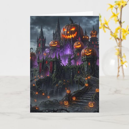 Halloween Kaart (Gele Bloem)