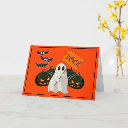 Halloween Kaart (Gele Bloem)