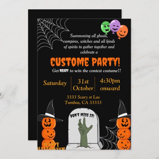 Halloween Kaart (Voorkant / Achterkant)