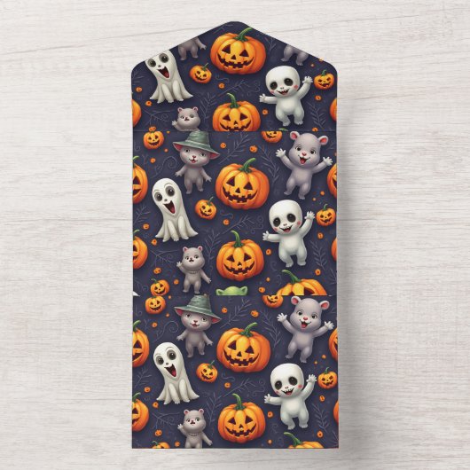 Halloween-kaart All In One Uitnodiging (Binnen)