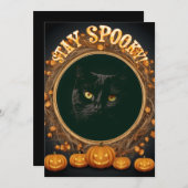 Halloween kaart. Blijf griezelig! Feestdagenkaart (Voorkant / Achterkant)