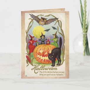 Halloween Kaart, Cirkel van Heksen Kaart