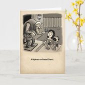 Halloween kaart: Een nachtmerrie op Broccoli Stree Kaart (Gele Bloem)