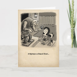 Halloween kaart: Een nachtmerrie op Broccoli Stree Kaart