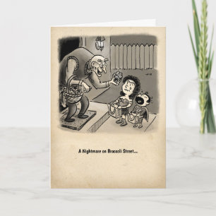 Halloween-kaart: Een nachtmerrie op Broccoli Stree Kaart