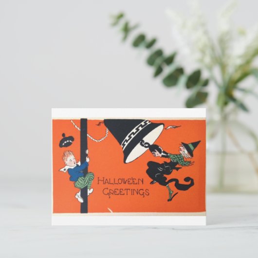  Halloween-Kaart: een tijdloze spook Feestdagenkaart (Staand voorkant)