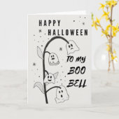 Halloween-Kaart | Ghost | Bloemen | Boo Bells Kaart (Gele Bloem)