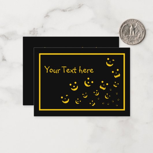  halloween Kaart, gloeiende vlakken Notitiekaartje (Voorkant / Achterkant in situ)