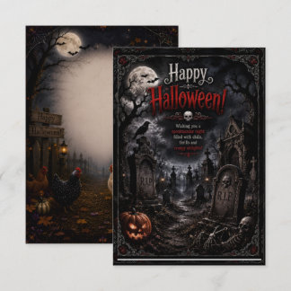 Halloween kaart graf ontwerp voor achterzijde