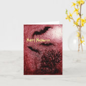 Halloween Kaart Haunting House Rood (Gele Bloem)