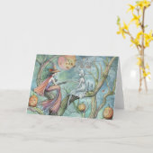 Halloween Kaart heks en geest (Gele Bloem)