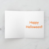 Halloween kaart, humor, hond eet kat, schuldige ho feestdagen kaart (Binnen)