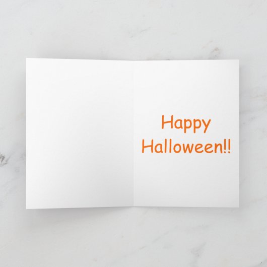 Halloween kaart, humor, hond eet kat, schuldige ho feestdagen kaart (Binnen)